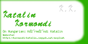 katalin kormondi business card